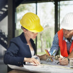 Woman engineer at site construction
